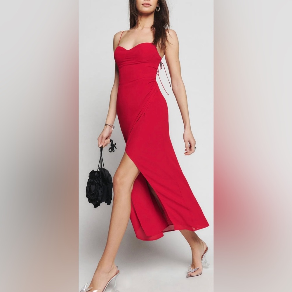 Reformation Red Kourtney Dress